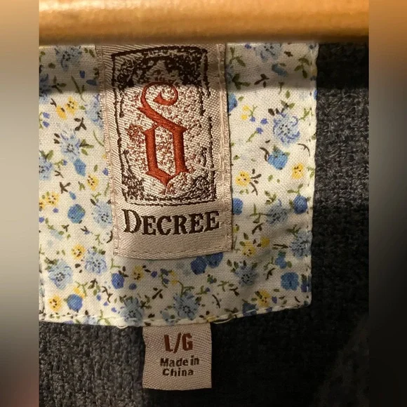 Decree- Peplum Woven Jacket Gray women’s Large - Picture 7 of 13